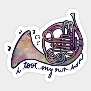 I toot my own horn french horns Sticker